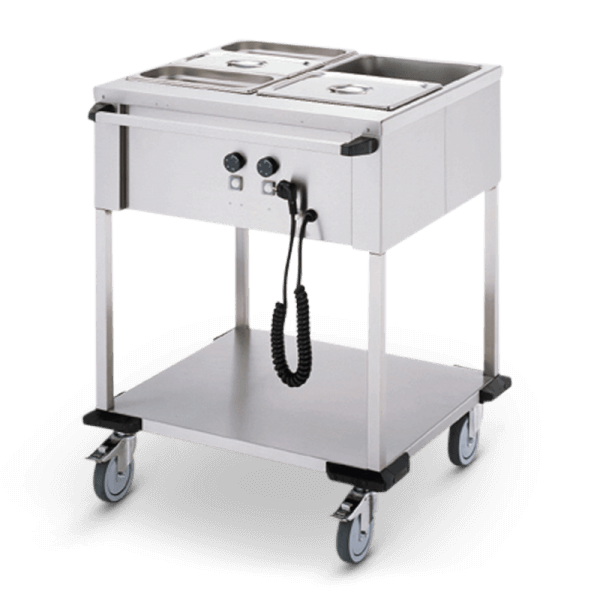 Bain-Marie trolley 2 x 1/1 Gn operation on the long side - Mobile ...